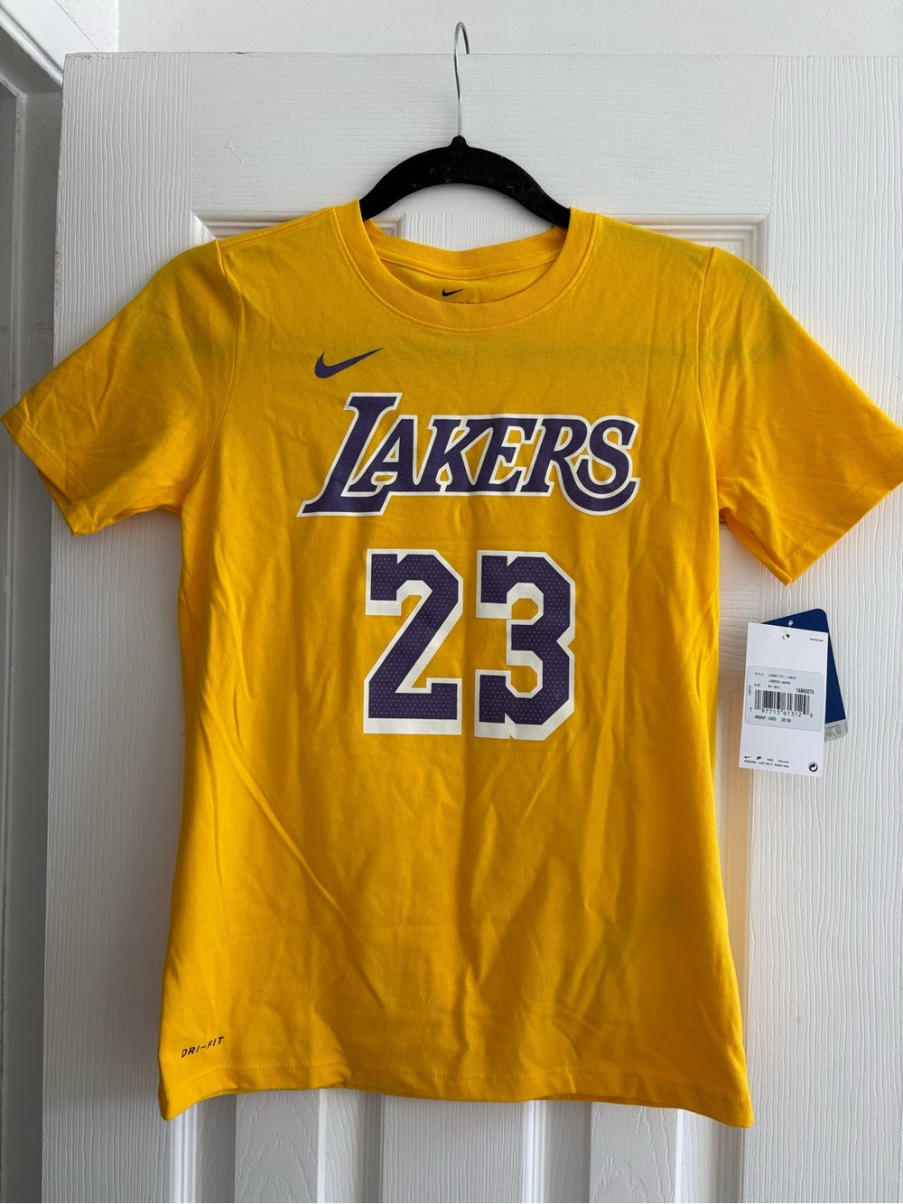 Nike Gold Los Angeles Lakers #23 Tee with Purple Accents